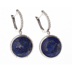 Boucles d'oreille 5,1g lapis et zircons