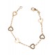 Bracelet "cœurs" plaqué or 19 cm