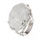 Bague argent rhodié 10,4g quartz cristal T 50 à 60