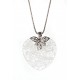 Collier argent rhodié 6,2g quartz cristal 45 cm