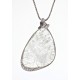 Collier argent rhodié 7g quartz cristal et zircons 45 cm