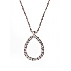 Collier argent rhodié 4g zircons  42+3 cm