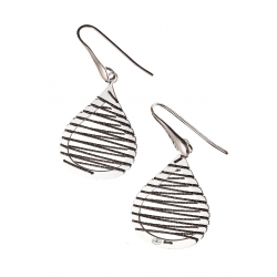 Boucles d'oreille argent rhodié 4,6g  2 tons "goutte"