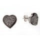 Boucles d'oreille argent rhodié 3,4g "cœur" résine