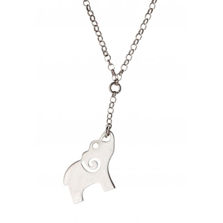 Collier argent rhodié 3,7g "éléphant" 36+5 cm