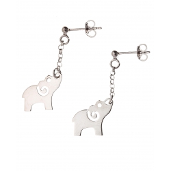 Boucles d'oreille argent rhodié 2,1g "éléphant"