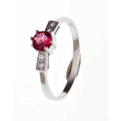 Bague argent 1,2g zircons et rubis synthétique T 50 à 60