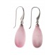 Boucles d'oreille argent rhodié 1,9g œil de chat rose