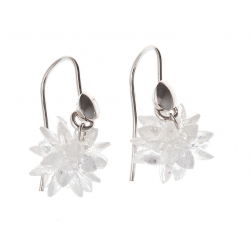 Boucles d'oreille argent rhodié 5,4g zircon blanc