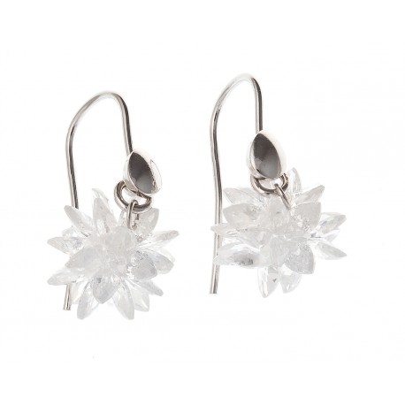 Boucles d'oreille argent rhodié 5,4g zircon blanc