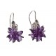 Boucles d'oreille argent rhodié 5,4g zircon violet