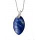 Collier argent rhodié 3,9g sodalite et zircons 45 cm