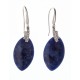 Boucles d'oreille argent rhodié 2,4g sodalite et zircons