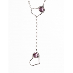 Collier argent rhodié 3g cristal de swarovski 41 cm