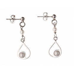 Boucles d'oreille argent rhodié 2g perles de swarovski