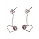 Boucles d'oreille argent rhodié 1,7g cristal de swarovski chaine 1,5cm