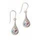 Boucles argent rhodié 2,4g  avec cristal de swarovski