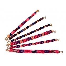 Lot de 6 bracelets perles multicolores 3x4 rangs - 2x5 rangs - 1x6rangs