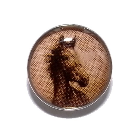 Bouton pression  métal et epoxy cheval