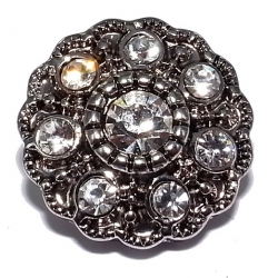 Bouton pression  métal et strass