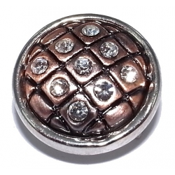 Bouton pression  métal et strass 2 tons