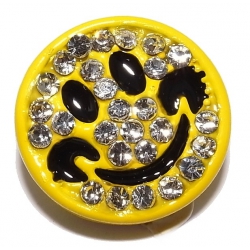 Bouton pression  métal et strass smile