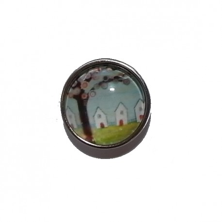 Bouton pression "maison et arbres" taille G