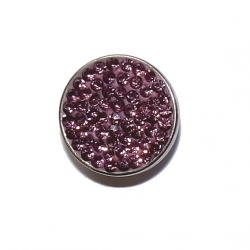 Bouton pression "strass violets" taille G