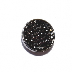 Bouton pression "strass noir" taille G
