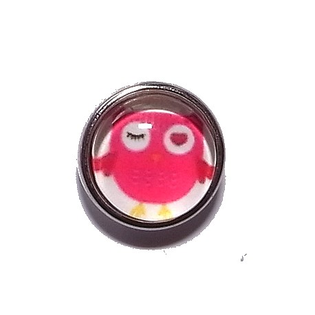 Bouton pression "hibou rouge" taille P
