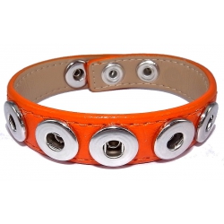 Bracelet imitation cuir 22 cm orange