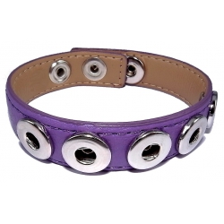 Bracelet imitation cuir 22 cm violet