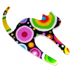 Broche  métal couleur chat