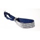 Bracelet fantaisie strass blancs 8 rangs - ruban bleu