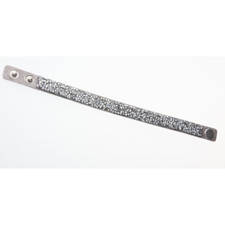 Bracelet fantaisie gris strass gris