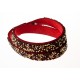 Bracelet fantaisie rouge strass dorés - 2 tours