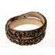 Bracelet fantaisie beige strass marrons - 2 tours