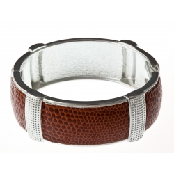 Jonc fantaisie avec PU marron - diam int. x cm