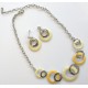 Parure époxy Collier 40+5cm +BO jaune 2 tons