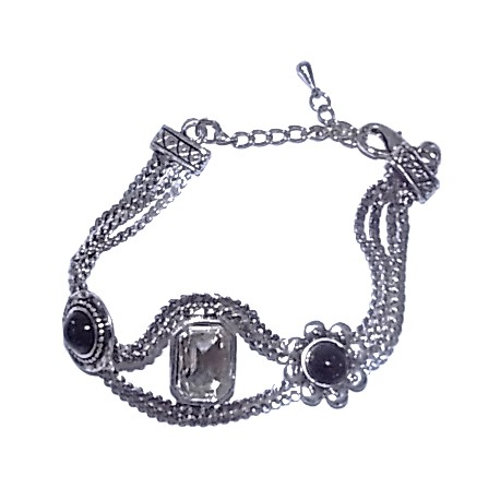 Bracelet fantaisie 18+5cm résine