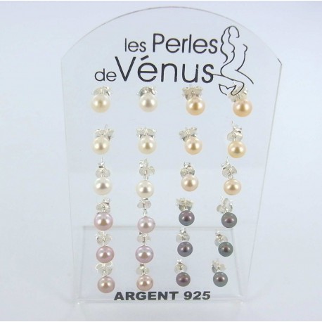 Prés 12prs BO argent 3,6g perles veritables