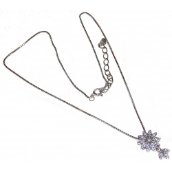 Collier argent 4,8g rhodié 40+5cm zircons