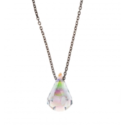 Collier argent rhodié 2,7g cristal de swarovski 42 cm