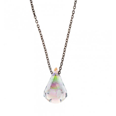 Collier argent rhodié 2,7g cristal de swarovski 42 cm