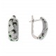 Boucles d'oreille argent rhodié 5,8g émail et zircons