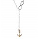 Collier argent 4,2g "infini + ancre" 2 tons 42+3cm