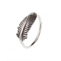 Bague argent 2,1 g "plume" T 50 à 60