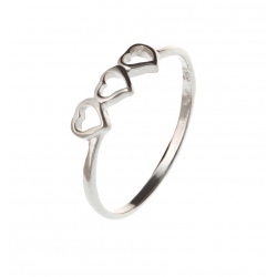 Bague argent 0,9g "cœurs" T 50 à 60