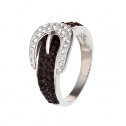 Bague argent rhodié 4,2g avec cristal preciosa T 52 à 60