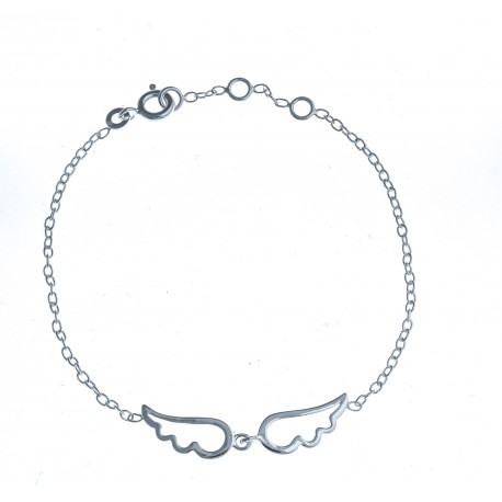 Bracelet argent 1,8g "ailes d'ange" - 17+1+1 cm
